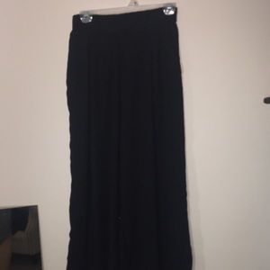 Black high waist very wide leg pants